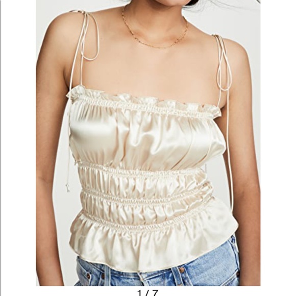 Reformation Tops - Reformation Vivian top BLUE AND WHITE